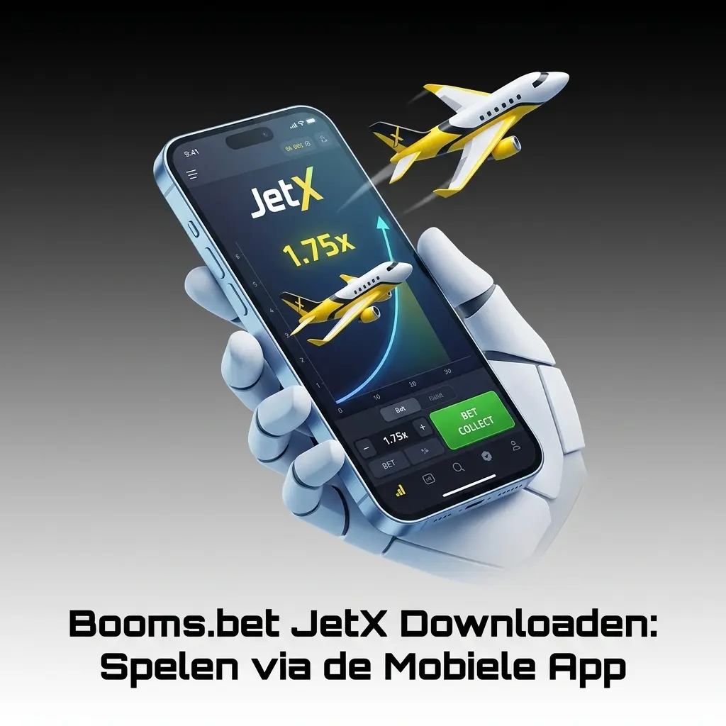 Booms.bet JetX app op mobiele telefoon