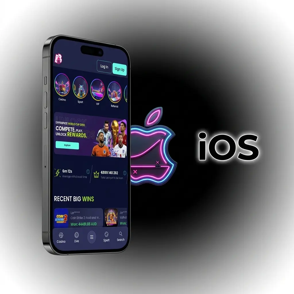 Booms.bet mobiele website op iOS