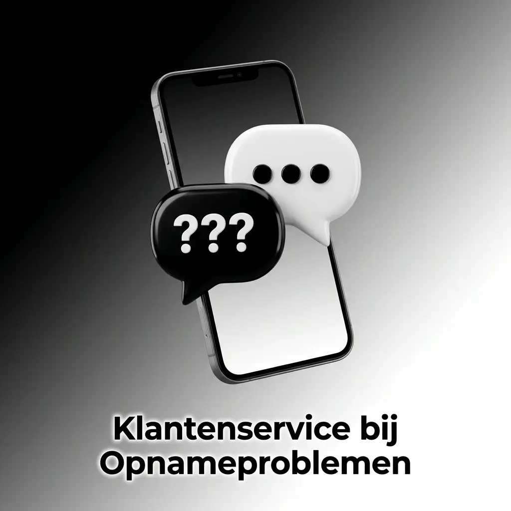 Klantenservice medewerker van Booms.bet helpt bij opnameproblemen