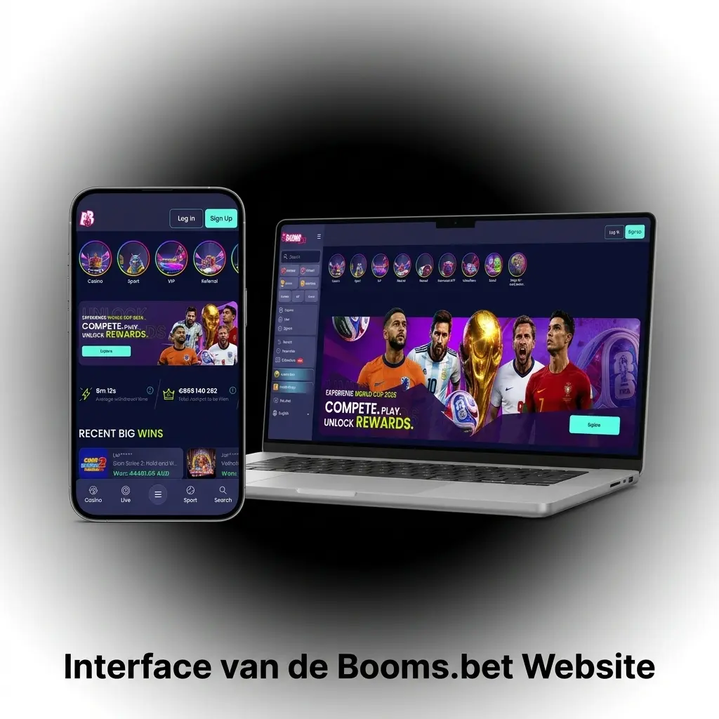Interface van de Booms.bet website